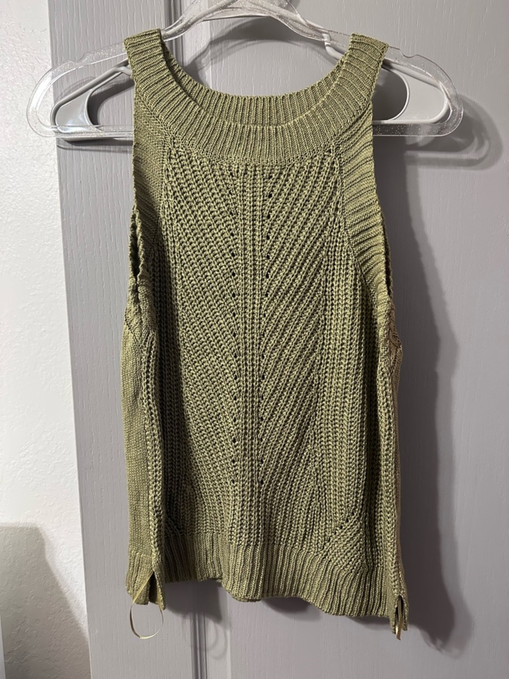 Olive Green Knit Sleeveless Sweater Tank Nine West